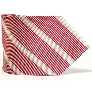 VTG L'art D'espace Necktie Italy Diagonal Stripe Red/ Tan Micro Poly Korea Tie